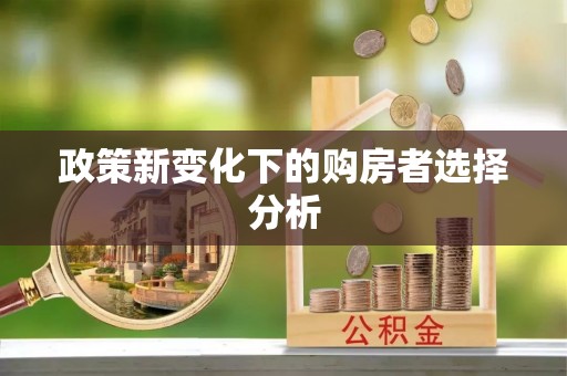 楠梓政策新变化下的购房者选择分析
