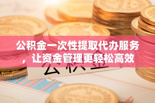 楠梓公积金一次性提取代办服务，让资金管理更轻松高效