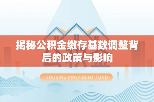 楠梓揭秘公积金缴存基数调整背后的政策与影响