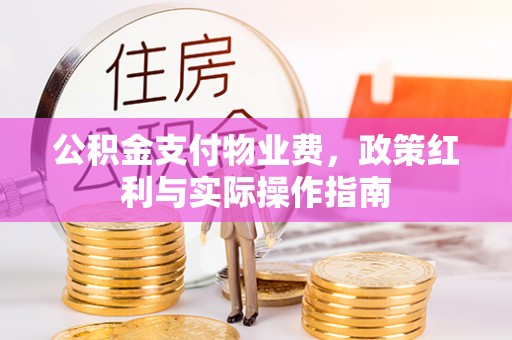 楠梓公积金支付物业费，政策红利与实际操作指南
